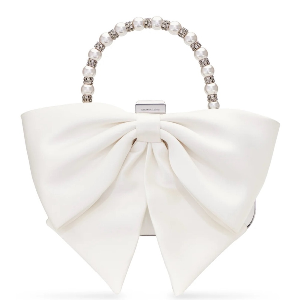 White Bow and Rhinstone Bag